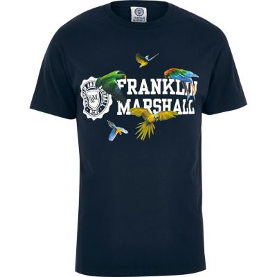 Navy Franklin & Marshall bird print t-shirt